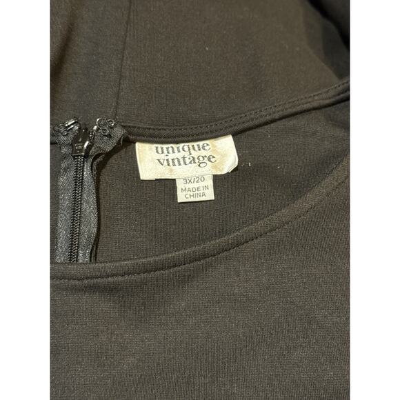 Unique Vintage 1960’s Black Mod Wiggle Dress 3X 20 NWOT - Picture 7 of 7